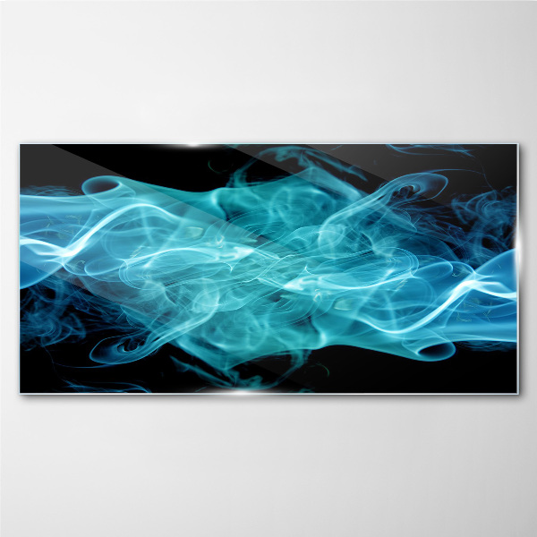 Bild auf glas Eine Welle aus blauem Rauch