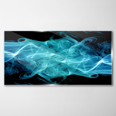 Bild auf glas Eine Welle aus blauem Rauch