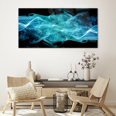 Bild auf glas Eine Welle aus blauem Rauch