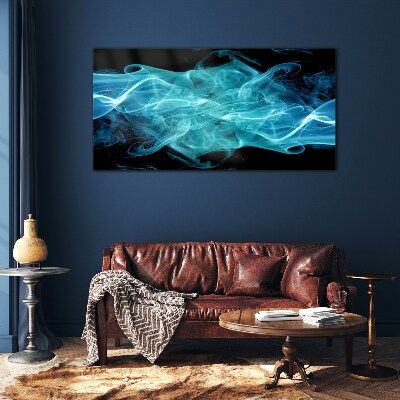 Bild auf glas Eine Welle aus blauem Rauch