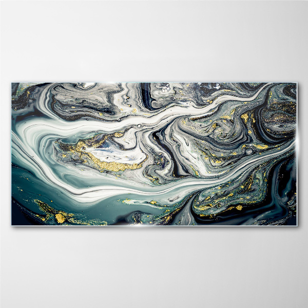 Glasbild Goldene Adern in den Meerestiefen