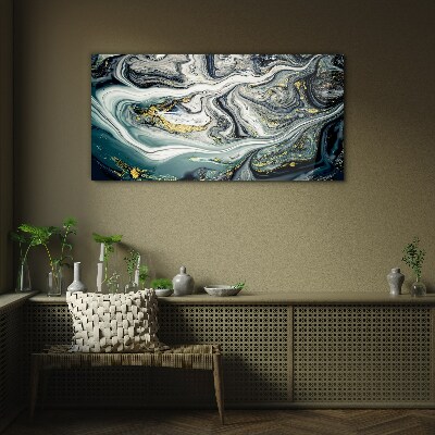 Glasbild Goldene Adern in den Meerestiefen