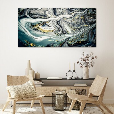 Glasbild Goldene Adern in den Meerestiefen