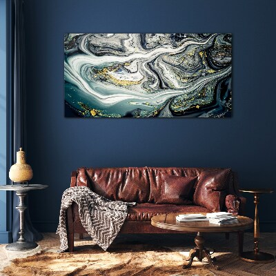 Glasbild Goldene Adern in den Meerestiefen