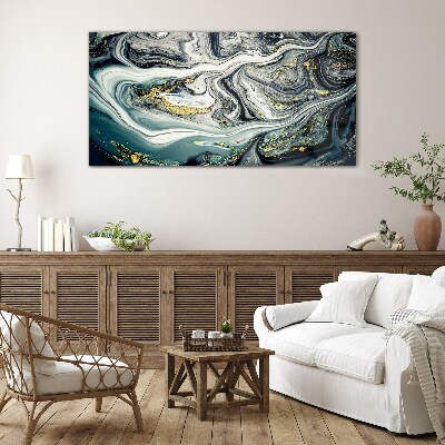Glasbild Goldene Adern in den Meerestiefen