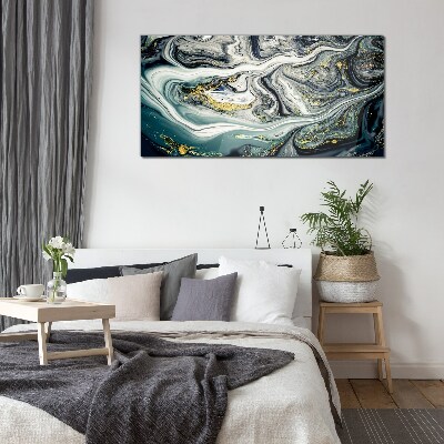 Glasbild Goldene Adern in den Meerestiefen