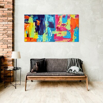 Glasbild Bunte Abstraktion auf Glas