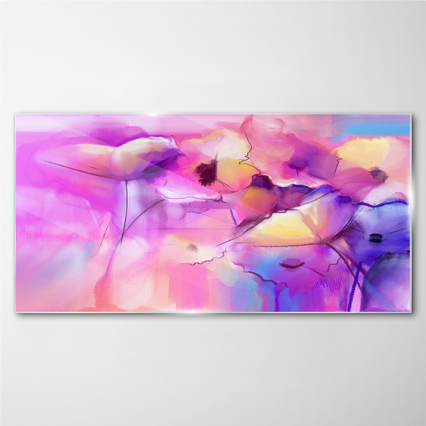 Glasbild Blumenträume in Rosatönen