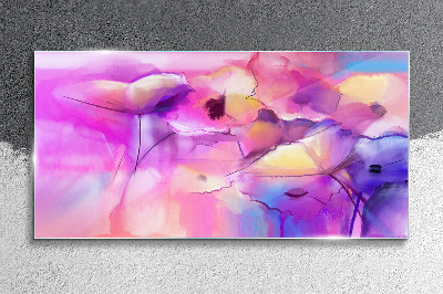 Glasbild Blumenträume in Rosatönen