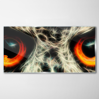 Glasbild Augen aus Feuer und Geheimnis