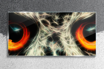 Glasbild Augen aus Feuer und Geheimnis