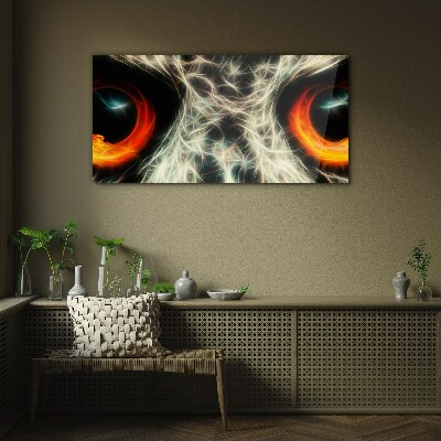 Glasbild Augen aus Feuer und Geheimnis