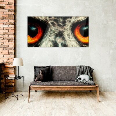 Glasbild Augen aus Feuer und Geheimnis