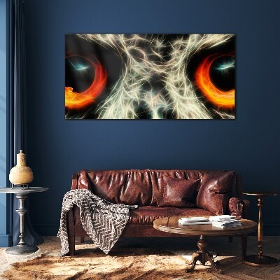 Glasbild Augen aus Feuer und Geheimnis