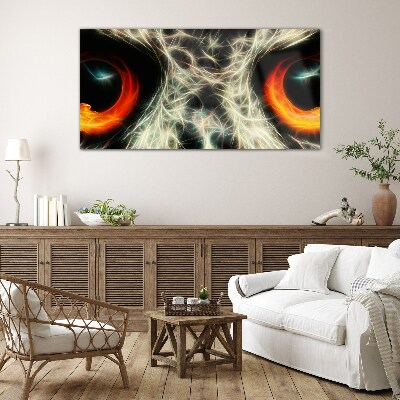 Glasbild Augen aus Feuer und Geheimnis
