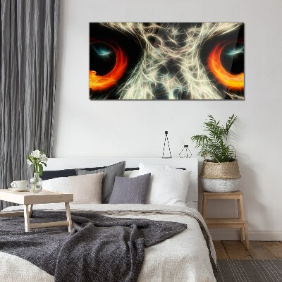 Glasbild Augen aus Feuer und Geheimnis