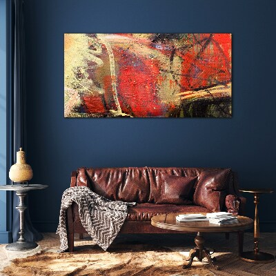 Foto glasbild Abstrakte Landschaft mit intensiven Farben