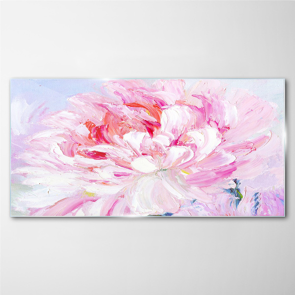 Glasbild Rosa Pfingstrose mit zartem Glanz