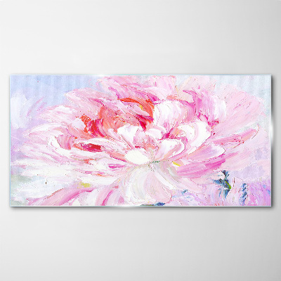 Glasbild Rosa Pfingstrose mit zartem Glanz