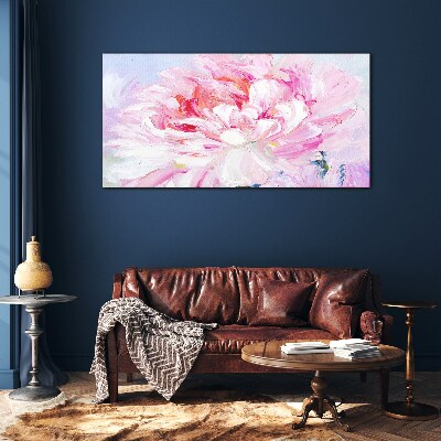 Glasbild Rosa Pfingstrose mit zartem Glanz