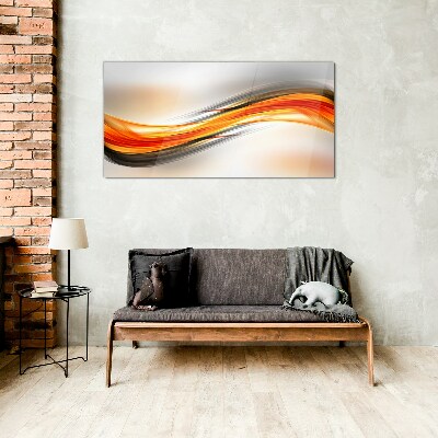 Glasbild Dynamische Farbwellen