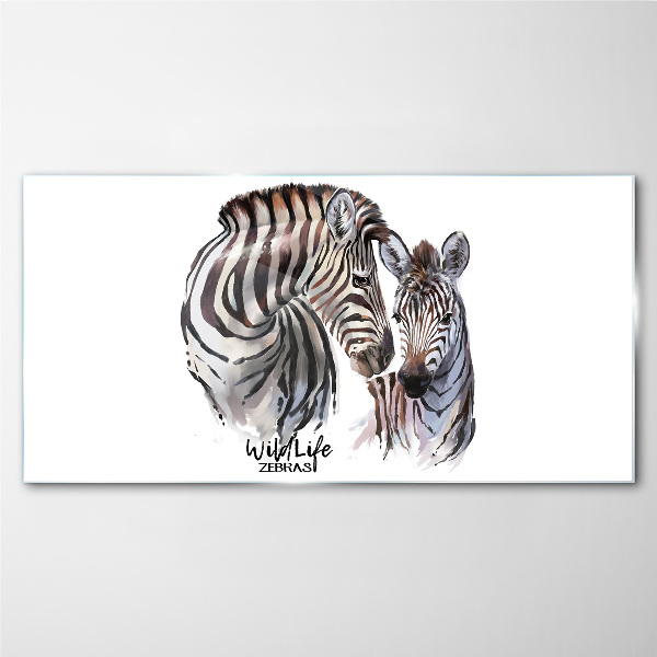 Glasbild Zebras in freier Wildbahn