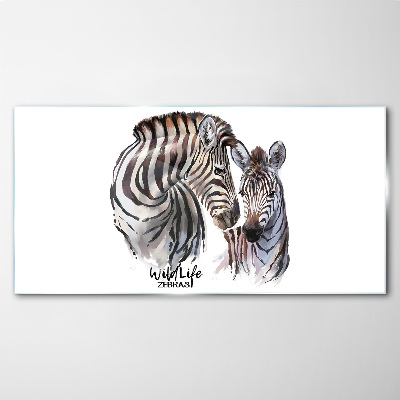 Glasbild Zebras in freier Wildbahn