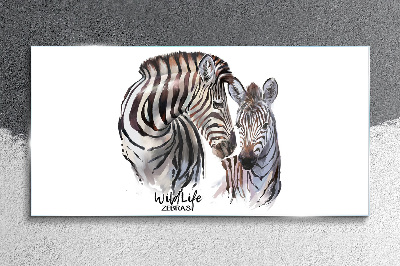 Glasbild Zebras in freier Wildbahn