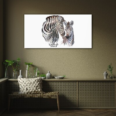 Glasbild Zebras in freier Wildbahn