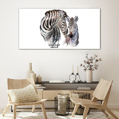 Glasbild Zebras in freier Wildbahn