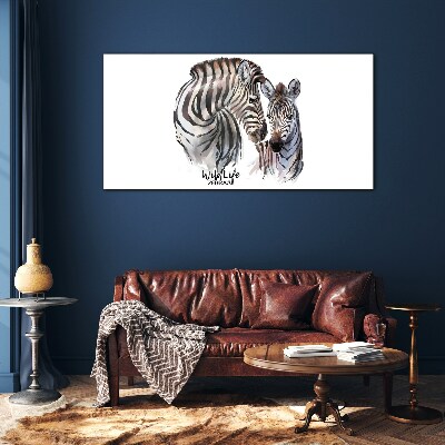 Glasbild Zebras in freier Wildbahn