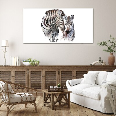 Glasbild Zebras in freier Wildbahn
