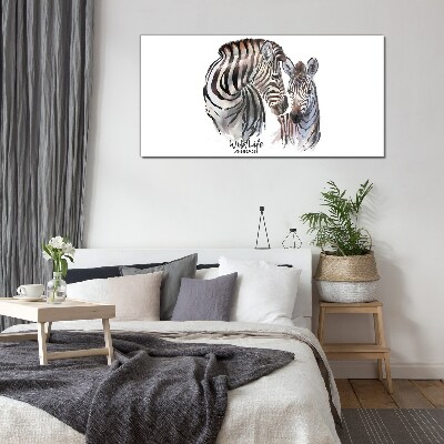 Glasbild Zebras in freier Wildbahn