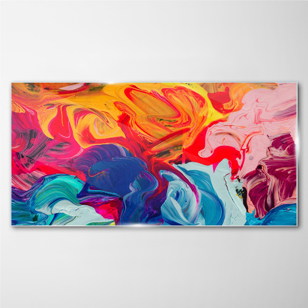 Glasbild Eine bunte Welle der Emotionen