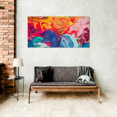 Glasbild Eine bunte Welle der Emotionen
