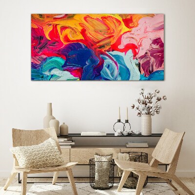 Glasbild Eine bunte Welle der Emotionen