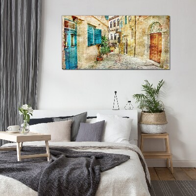 Glas bild Türfenster in der Stadtgasse