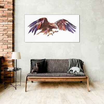Glasbild Dynamischer Flug des Adlers