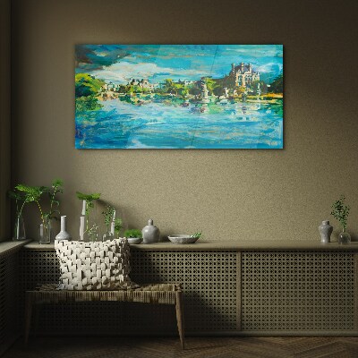 Foto auf glas Der Stausee im Sonnenlicht