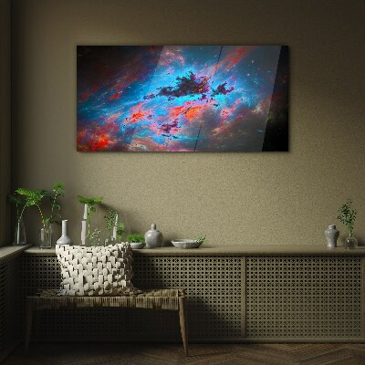 Bild auf glas drucken Kosmischer Tanz der Farben