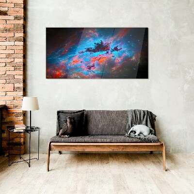 Bild auf glas drucken Kosmischer Tanz der Farben