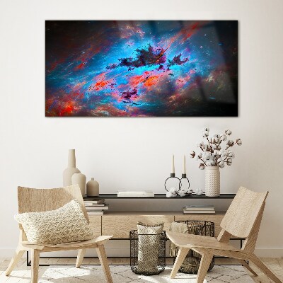 Bild auf glas drucken Kosmischer Tanz der Farben