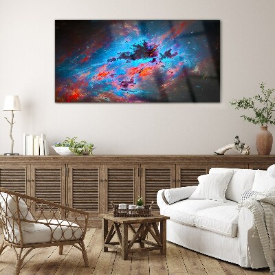 Bild auf glas drucken Kosmischer Tanz der Farben