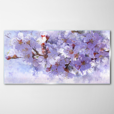 Glasbild Blumengenuss in Lilatönen