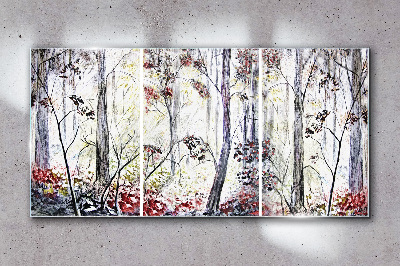 Glasbild Waldnebel