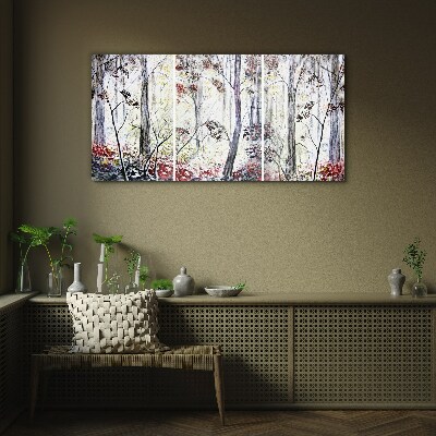 Glasbild Waldnebel