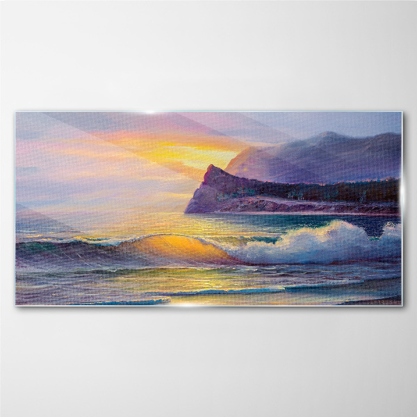 Glas bild Sonnenuntergang über dem Ozean