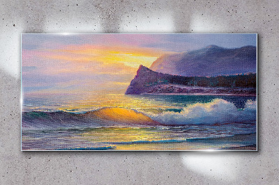 Glas bild Sonnenuntergang über dem Ozean