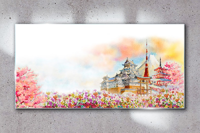 Glasbild Japanische Frühlingslandschaft