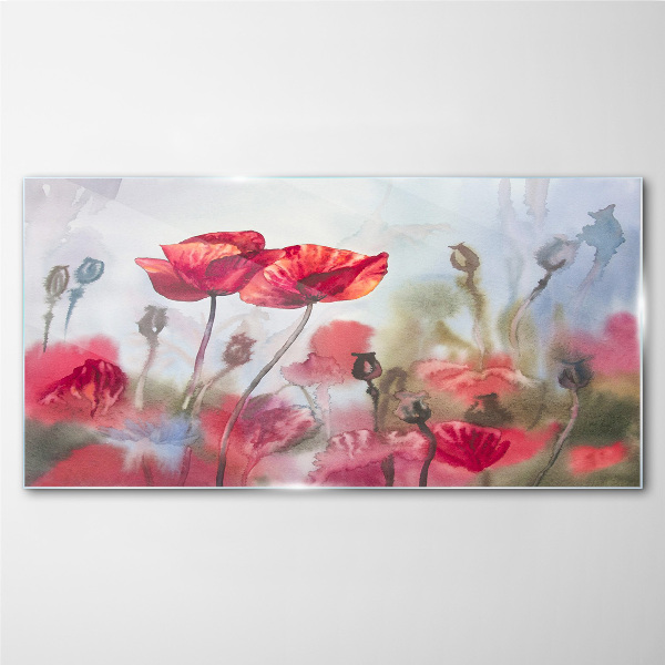 Glasbild Blumenträume in Pastelltönen